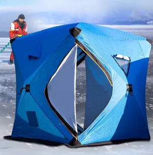 Ice Fishing Tent, Portable Ice Fishing Shelter, Oxford Fabric Waterproof Quick-open Camping Tent, Space for 3-4 People, Easy to Set Up and Move Around, for Night Fishing, Winter Fishing