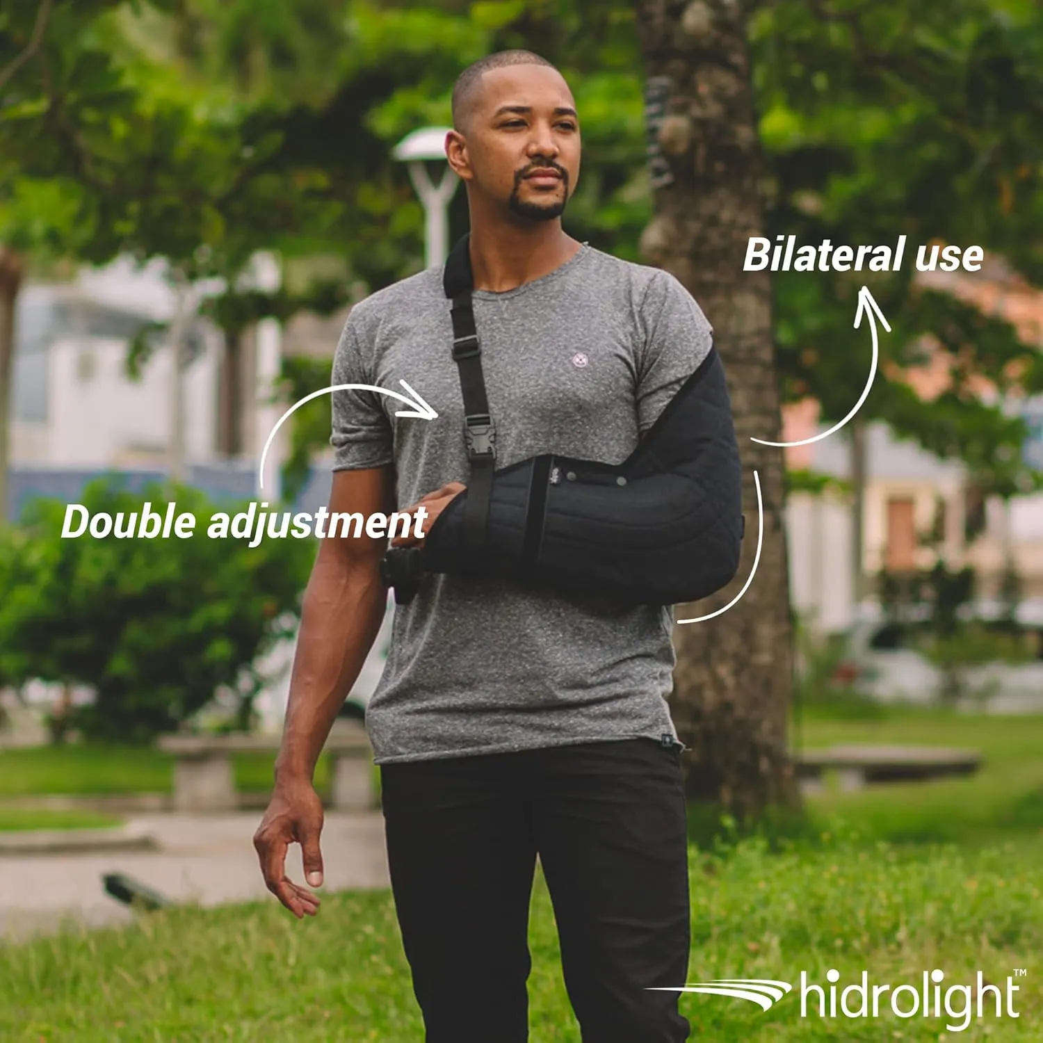 Immobilizer Arm Sling for Upper Limb Injuries - Arm Brace for Left and Right, Bursitis Elbow Brace, Arm Support Straps - Shoulder Support Immobilizer for Rotator Cuff - Black, Medium