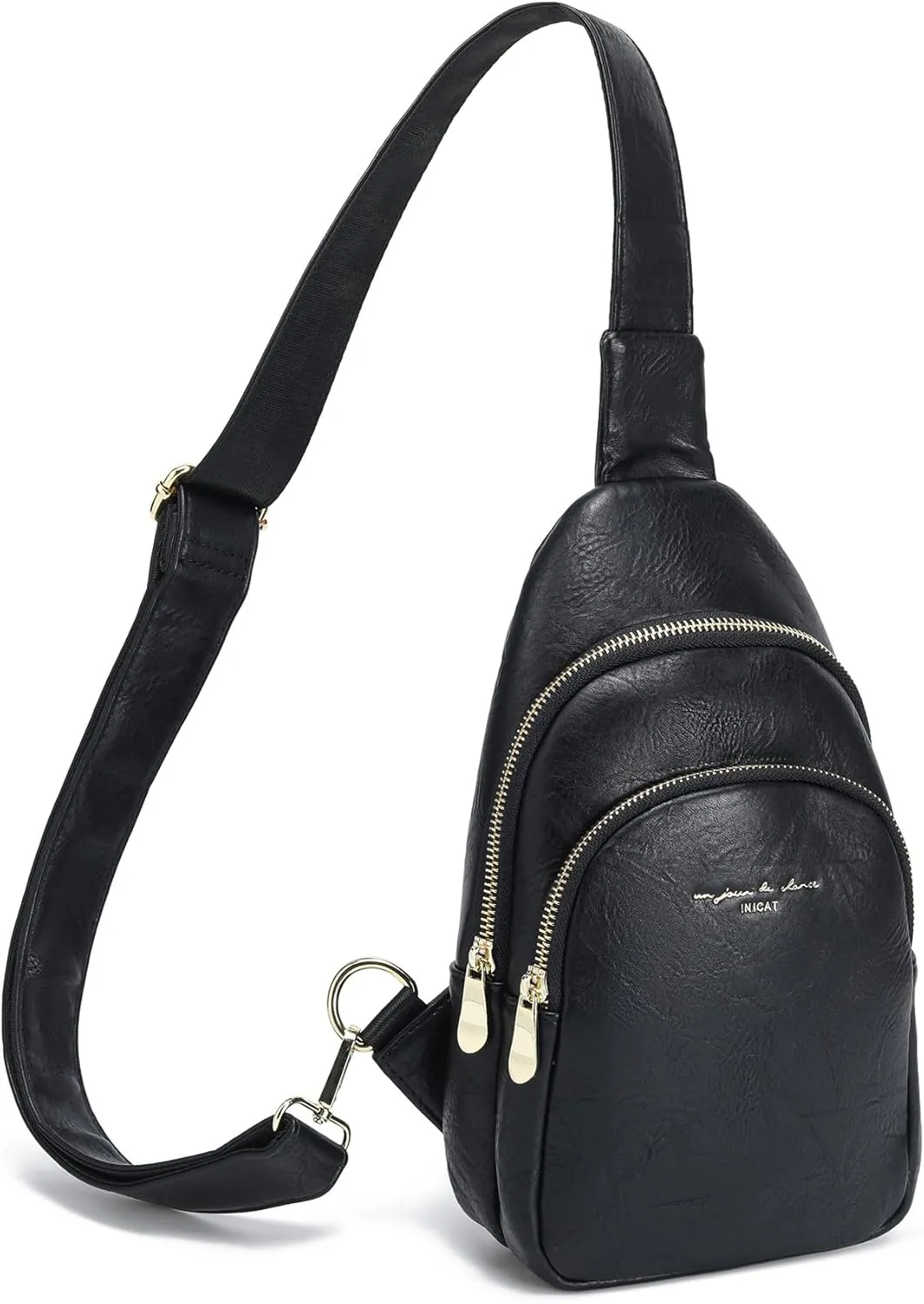 INICAT Crossbody Sling Bags Fanny Packs Leather Purses Chest Bag for Women