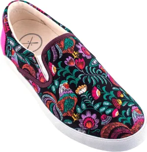 Inkkas - Rooster Slip On Sneaker Canvas Sneaker - Handcrafted Artisan Women's & Men's Casual Shoes