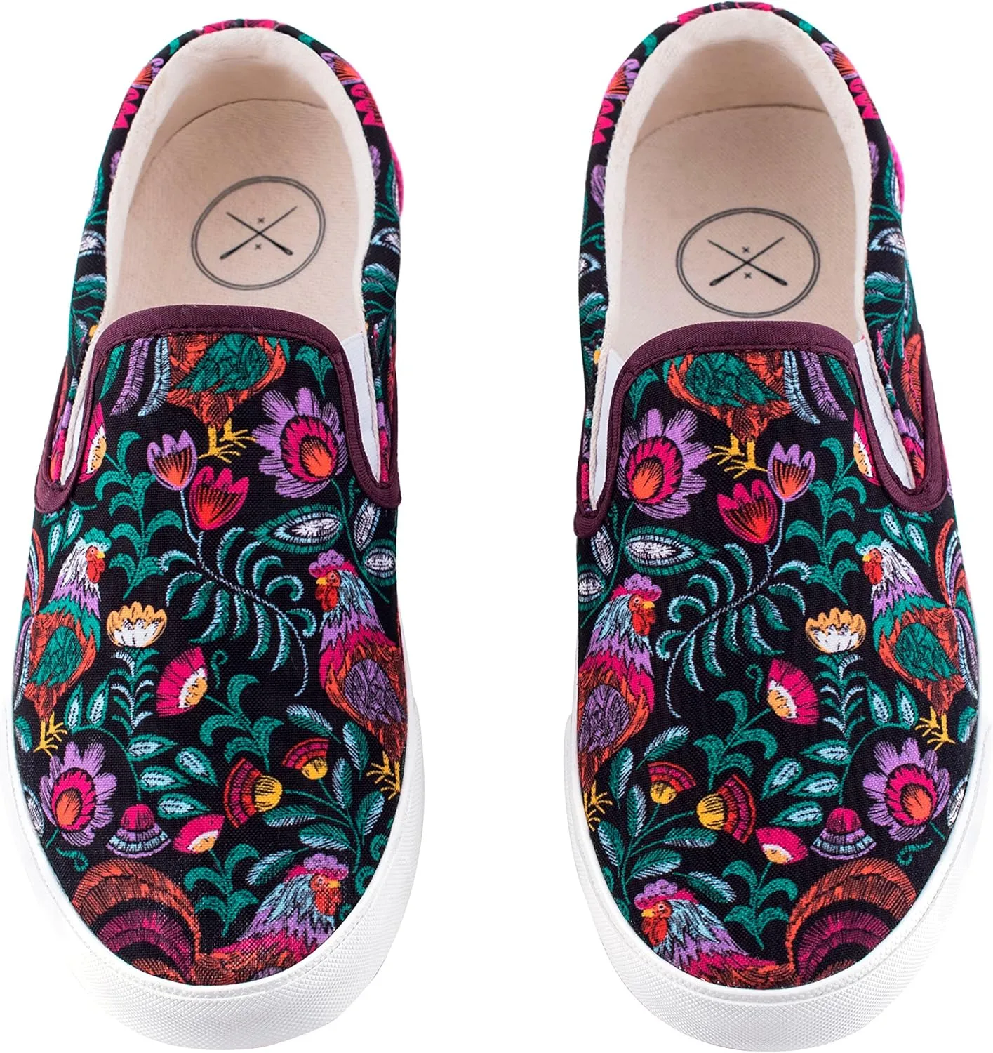 Inkkas - Rooster Slip On Sneaker Canvas Sneaker - Handcrafted Artisan Women's & Men's Casual Shoes