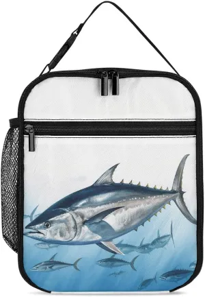 Insulated Lunch Bag Bluefin Tuna Thunnus Print Reusable Lunch Bag Food Storage Bag for Work, Picnics, Travel And Many Other Occasions., 27.5X20cm, style