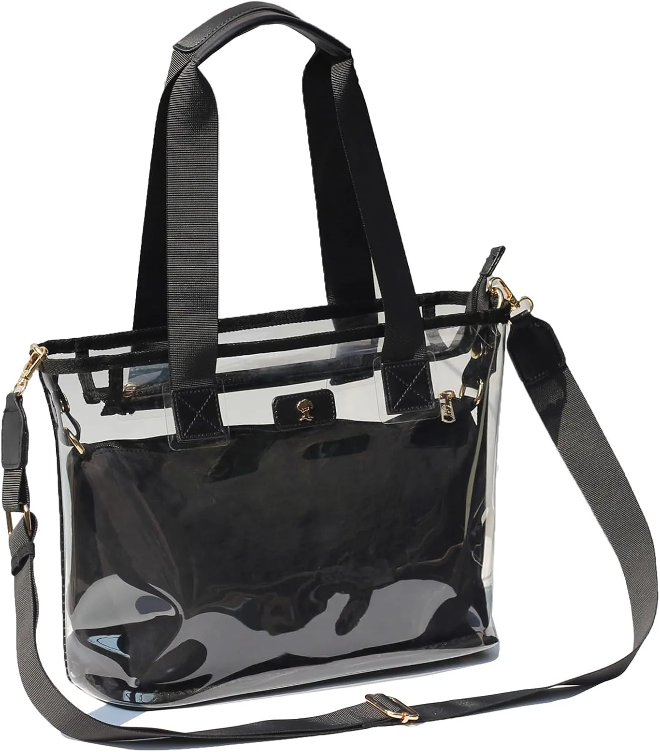 Iridescent Soap Bubble Clear Tote Bag – Stadium Approved with Bag-in-Bag Shoulder Design for Concerts, Beaches, Events