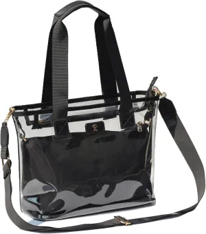 Iridescent Soap Bubble Clear Tote Bag – Stadium Approved with Bag-in-Bag Shoulder Design for Concerts, Beaches, Events