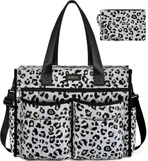 ITIEZY Utility Tote Bag for Women with 15/18 Pockets - Large Teacher Tote Bag with Zipper Compartment Nurse Bags for Work
