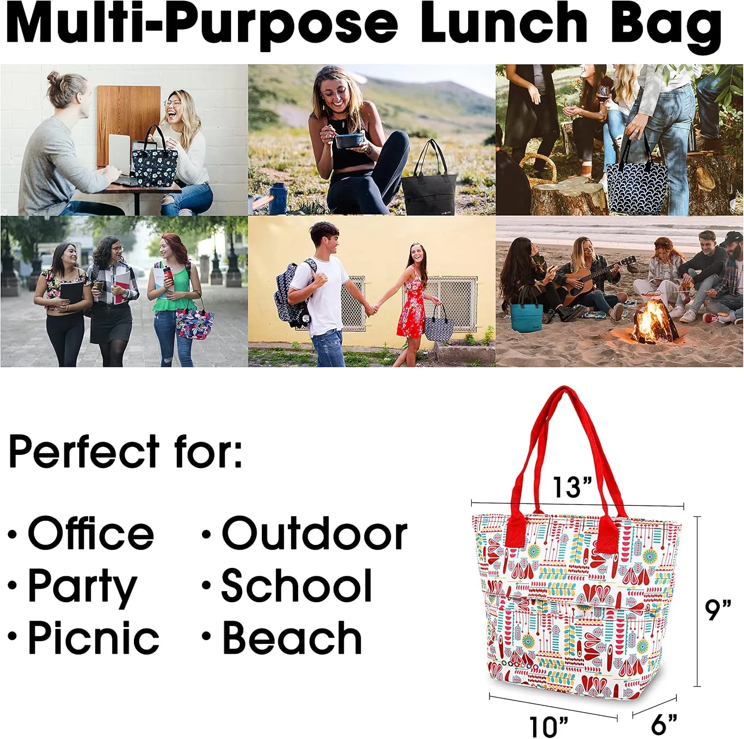 J World New York Lola Lunch Tote, Heart Factory, One Size