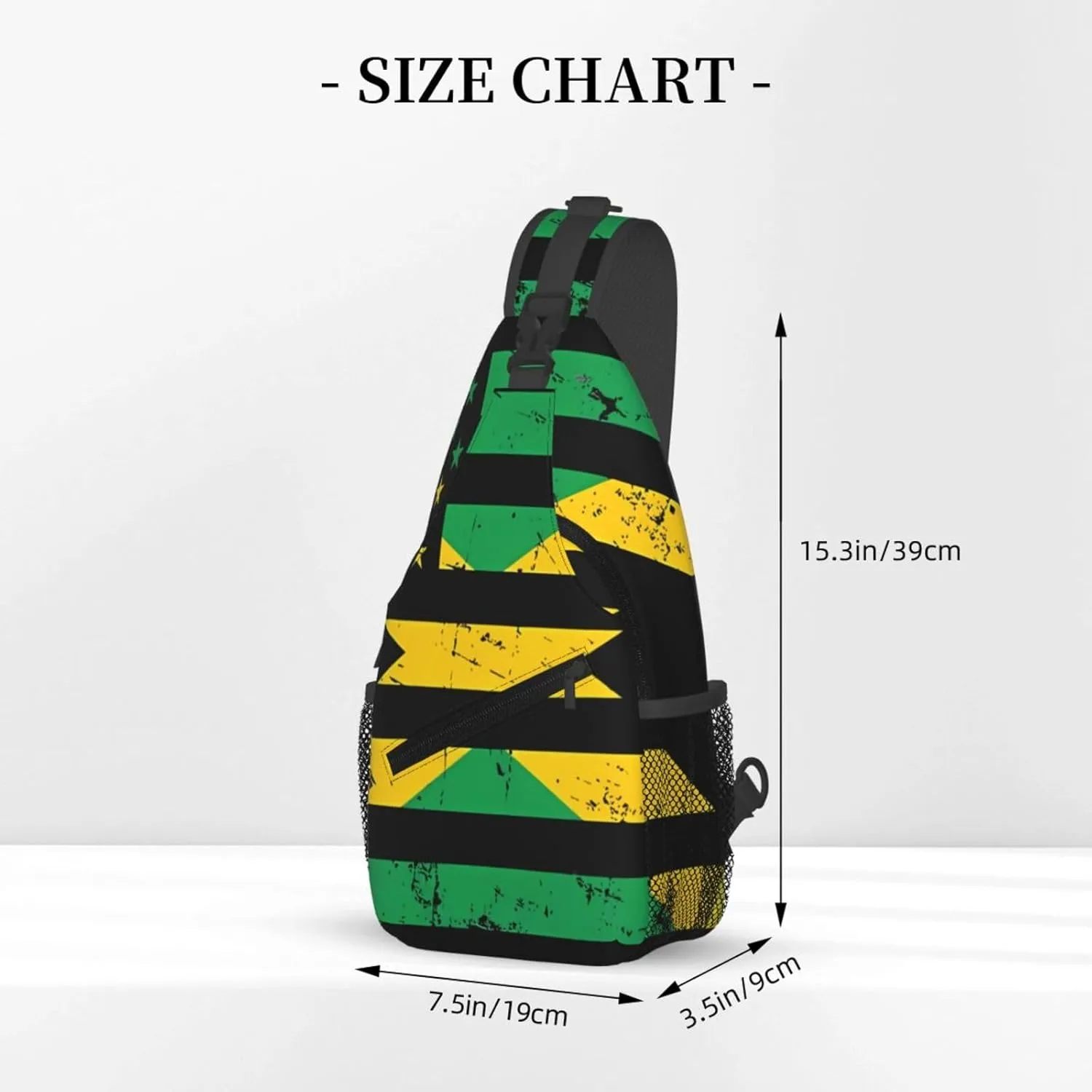 Jamaican Flag Lion Head Sling Bag Adjustable Chest Bags Casual Crossbody Bag Travel Shoulder Backpack