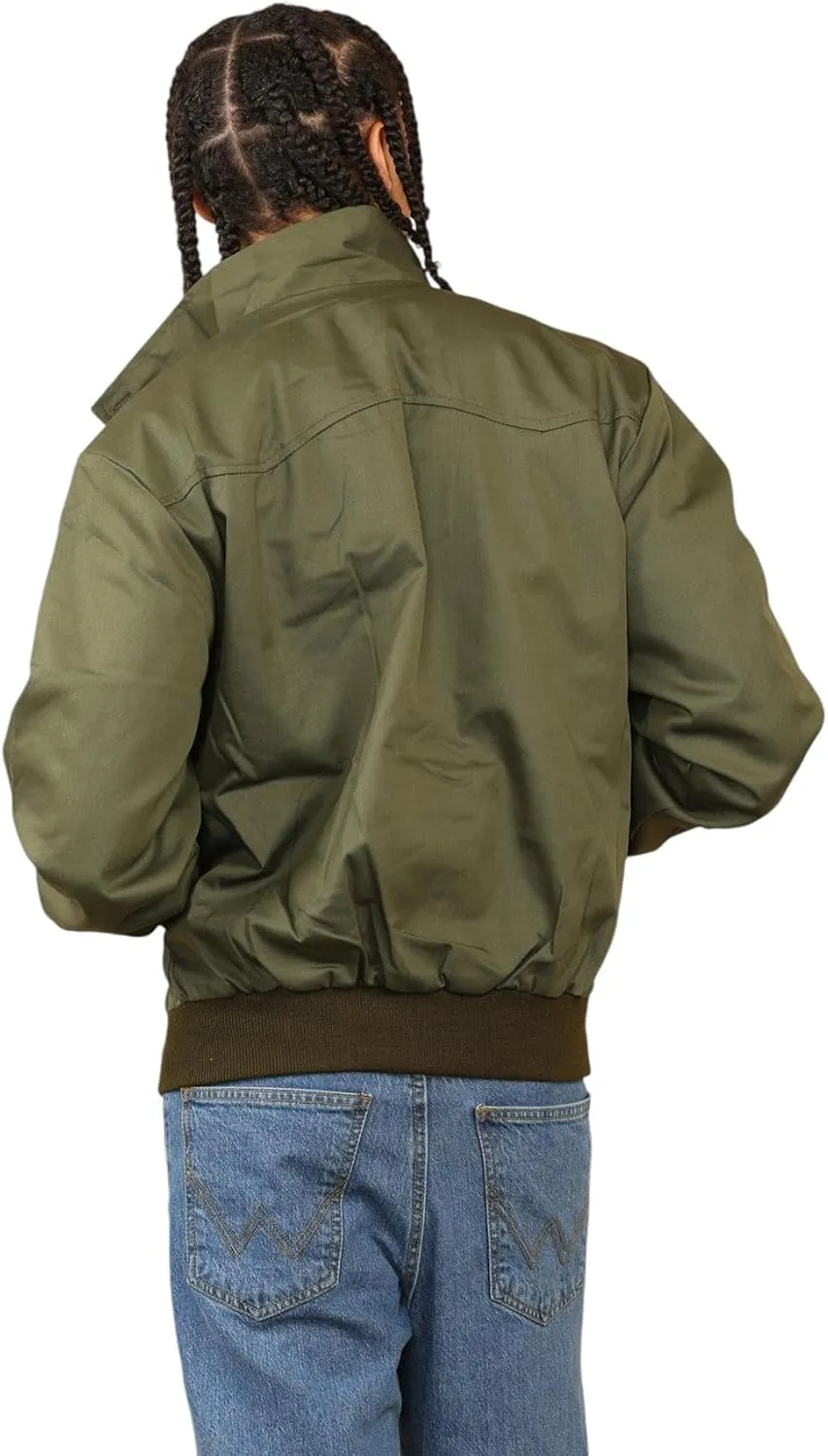 Janisramone® Classic Zip UP Men's Harrington Jacket, 1970 s Retro Vintage Bomber Jacket, Men Lightweight Jacket for Fall