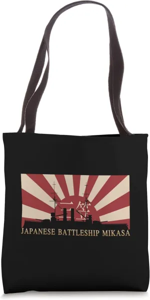 Japanese Battleship Mikasa Rising Sun Flag Tote Bag