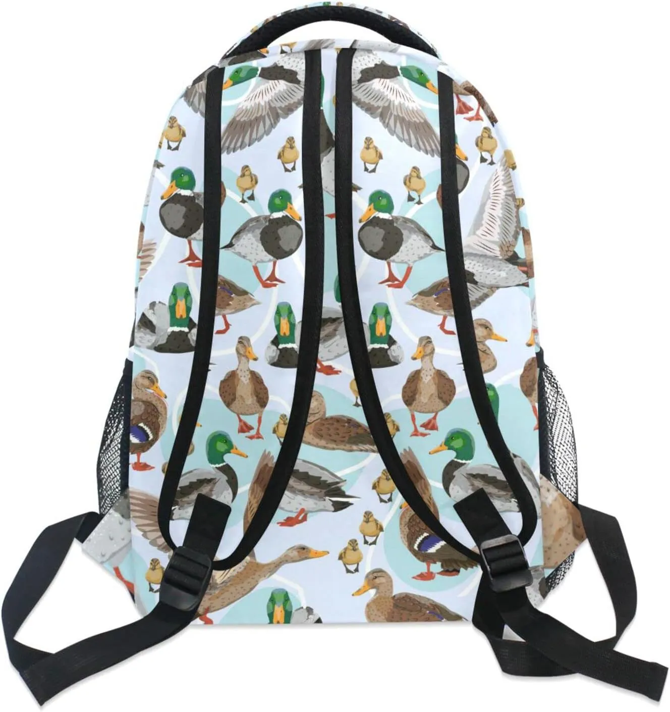 JIPONI Mallard Ducks Pattern Backpack For Girls Boys, Student School Bag Bookbag Travel Laptop Backpack Purse Daypack