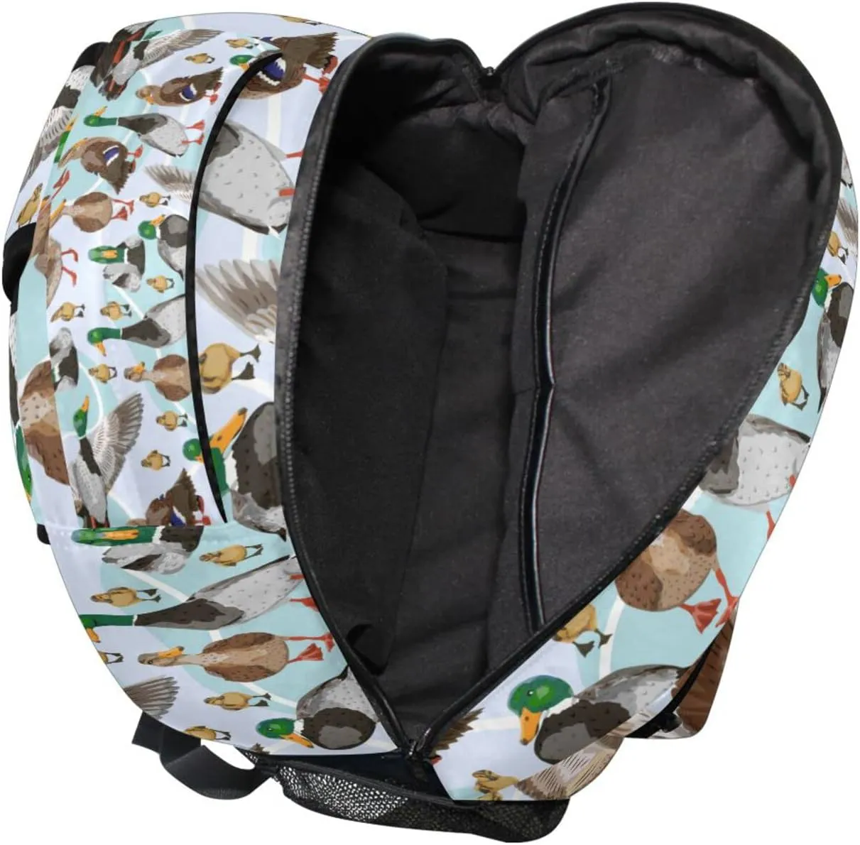 JIPONI Mallard Ducks Pattern Backpack For Girls Boys, Student School Bag Bookbag Travel Laptop Backpack Purse Daypack