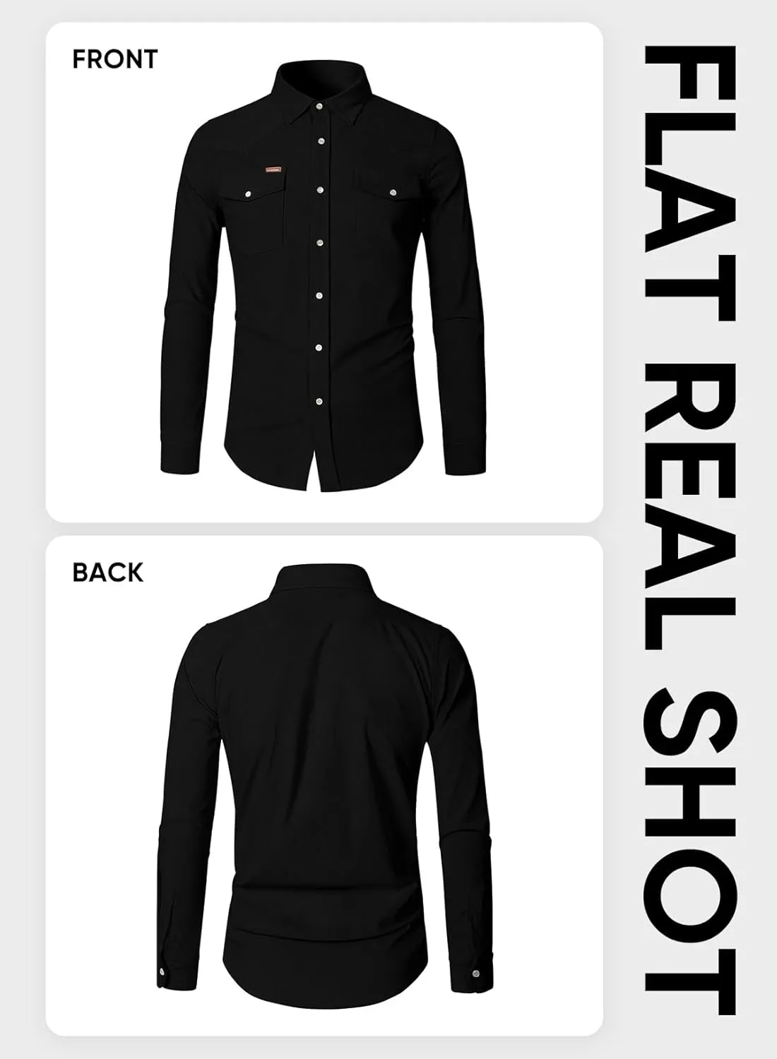 JMIERR Men's Corduroy Shirts Casual Western Long Sleeve Button Down Shacket Jackets with 2 Flap Pocket