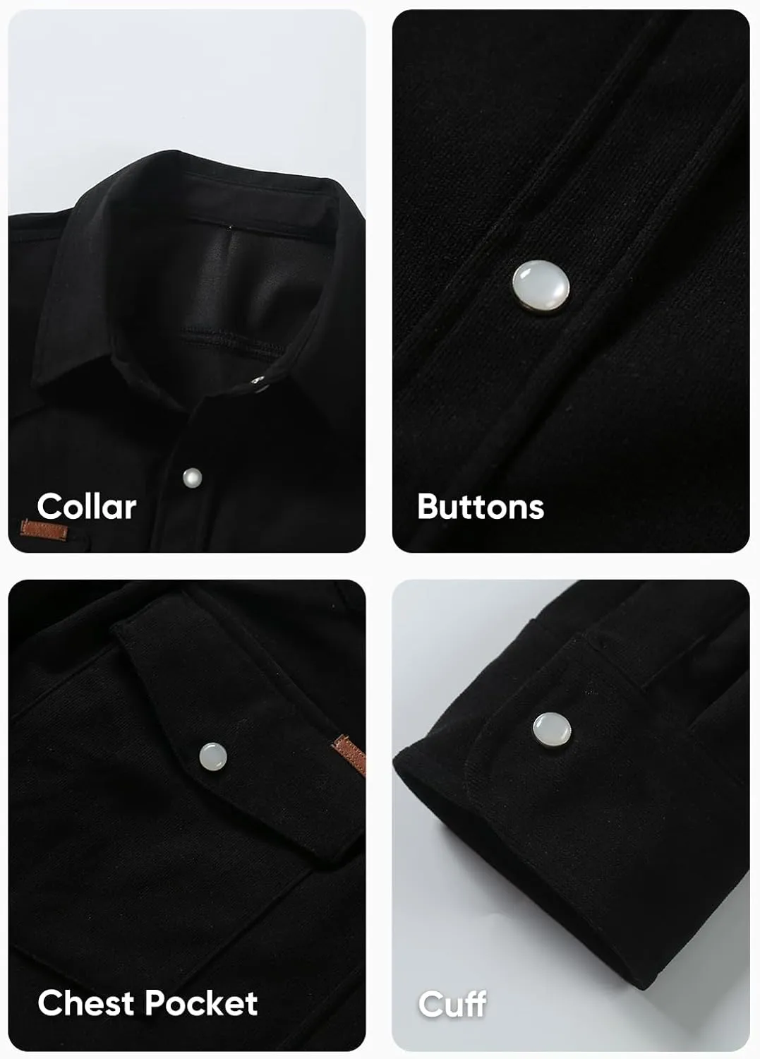 JMIERR Men's Corduroy Shirts Casual Western Long Sleeve Button Down Shacket Jackets with 2 Flap Pocket