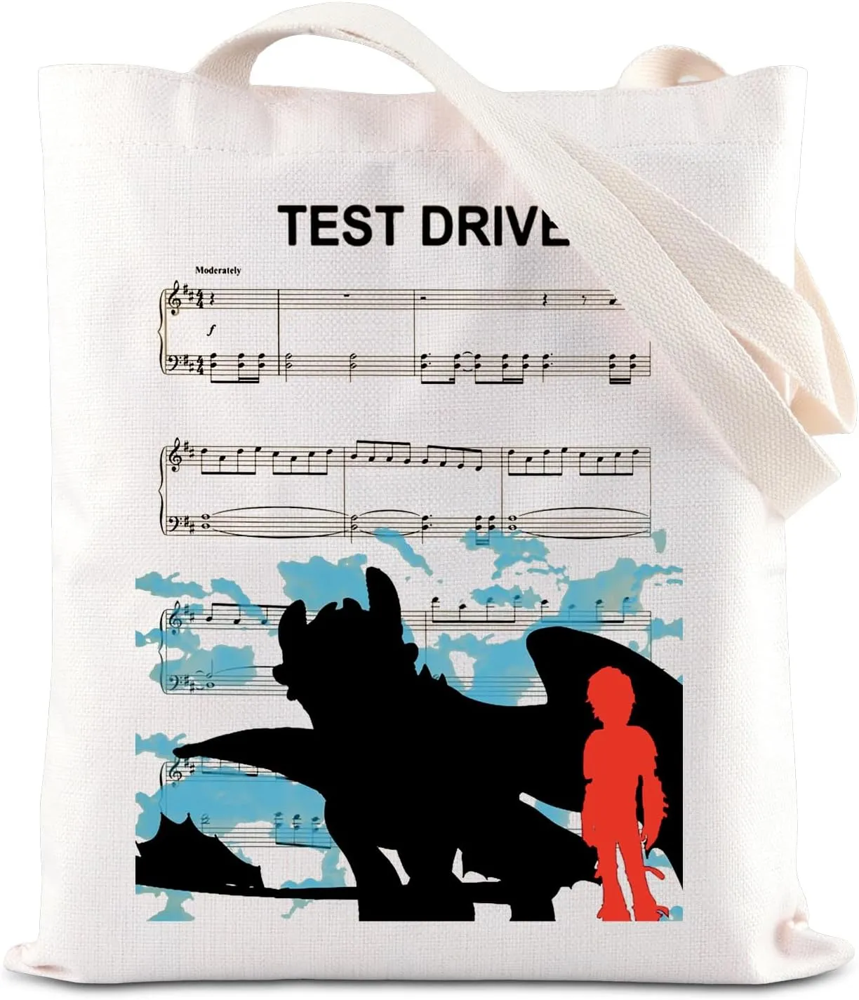 JNIAP Dragon Test Drive Tote Bag for Movie Fans Dragon Gift Dragon Toothless Dragon Training Gift