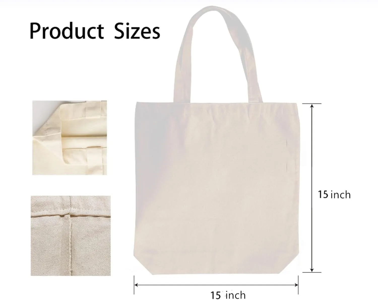 JSTEL Canvas Tote Bag for Women with Pocket,Canvas Tote Purse Shopping Bag