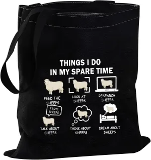 JYTAPP Funny Sheep Tote Bag - Sheep Lover Gift Bag for Spare Time, Farmer, Herder, Owner