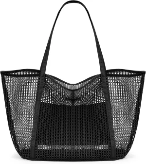 KALIDI FANCY FOREST Beach Mesh Tote Bag, Womens Shoulder handbag MAX 27L Grocery Bag