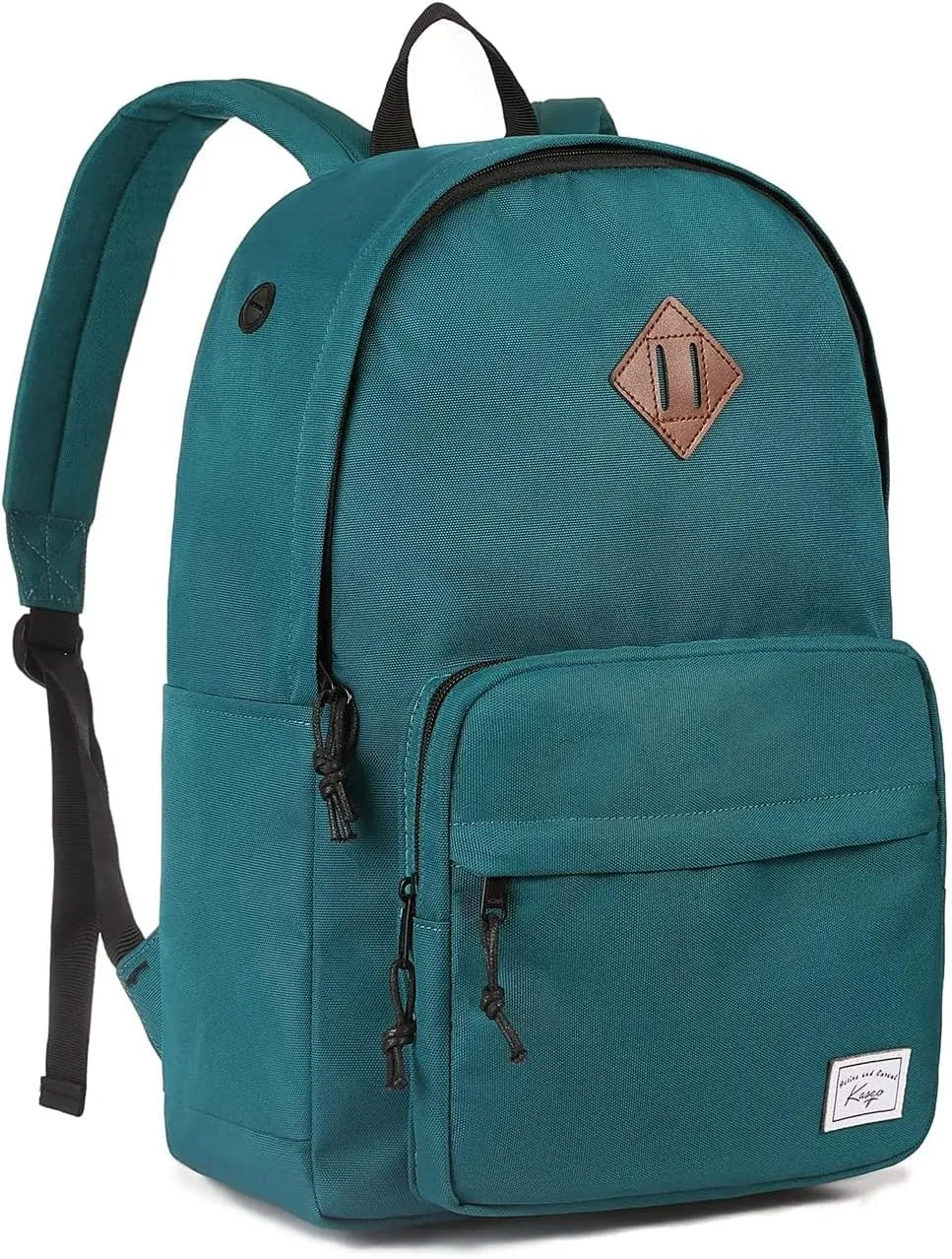 Kasqo School Backpack, 15.6 Inch Classic Lightweight Water-Resistant Backpack for Men Women Teens Girls Boys Kids to School, College, Travel, Work, Green