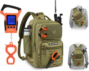 KastKing BlowBak Tactical Fishing Sling Tackle Storage Bag-Khaki Camo,Large & WideView Floating Waterproof Fishing Digital Scale