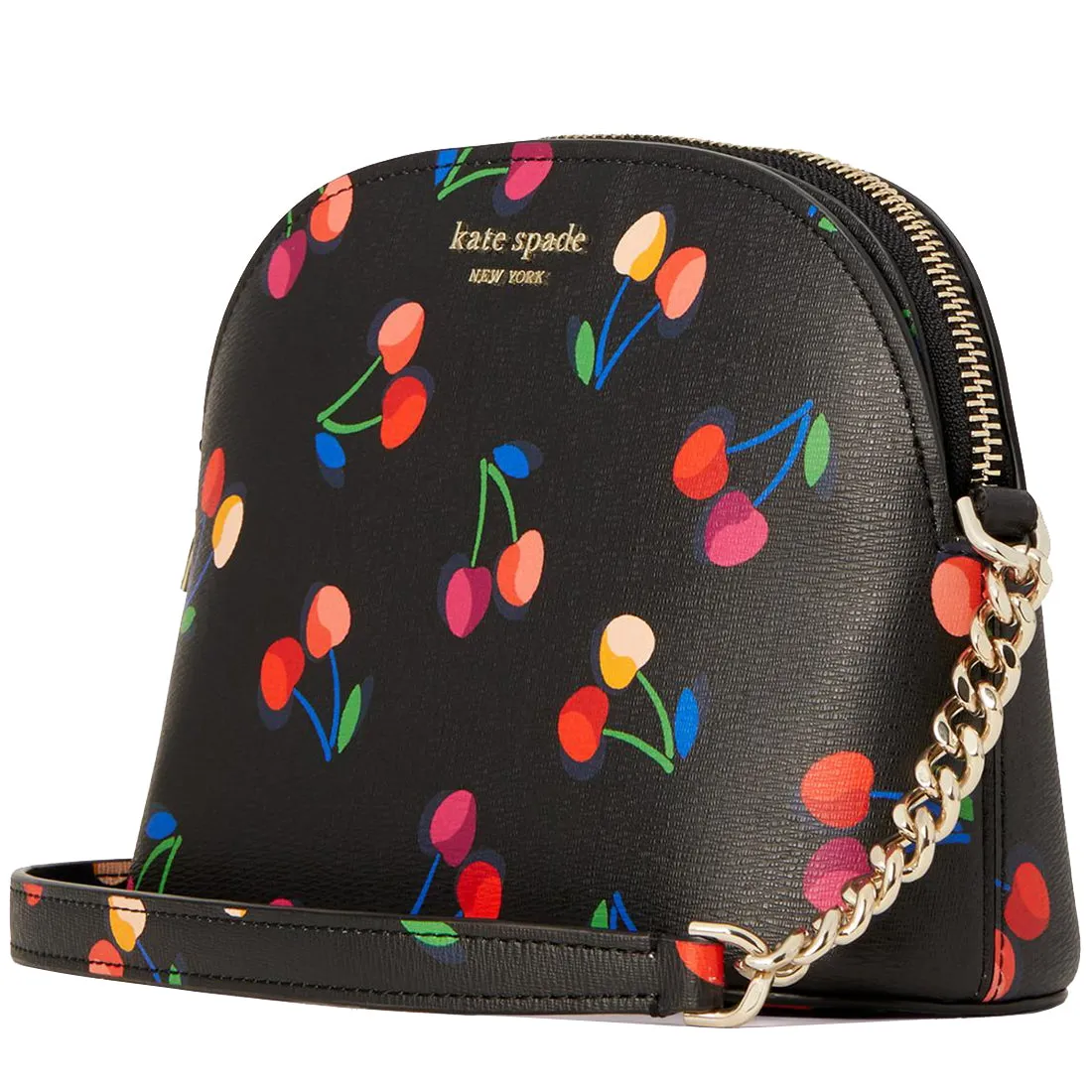 Kate Spade Spencer Cherries Small Dome Crossbody Bag in Black Multi