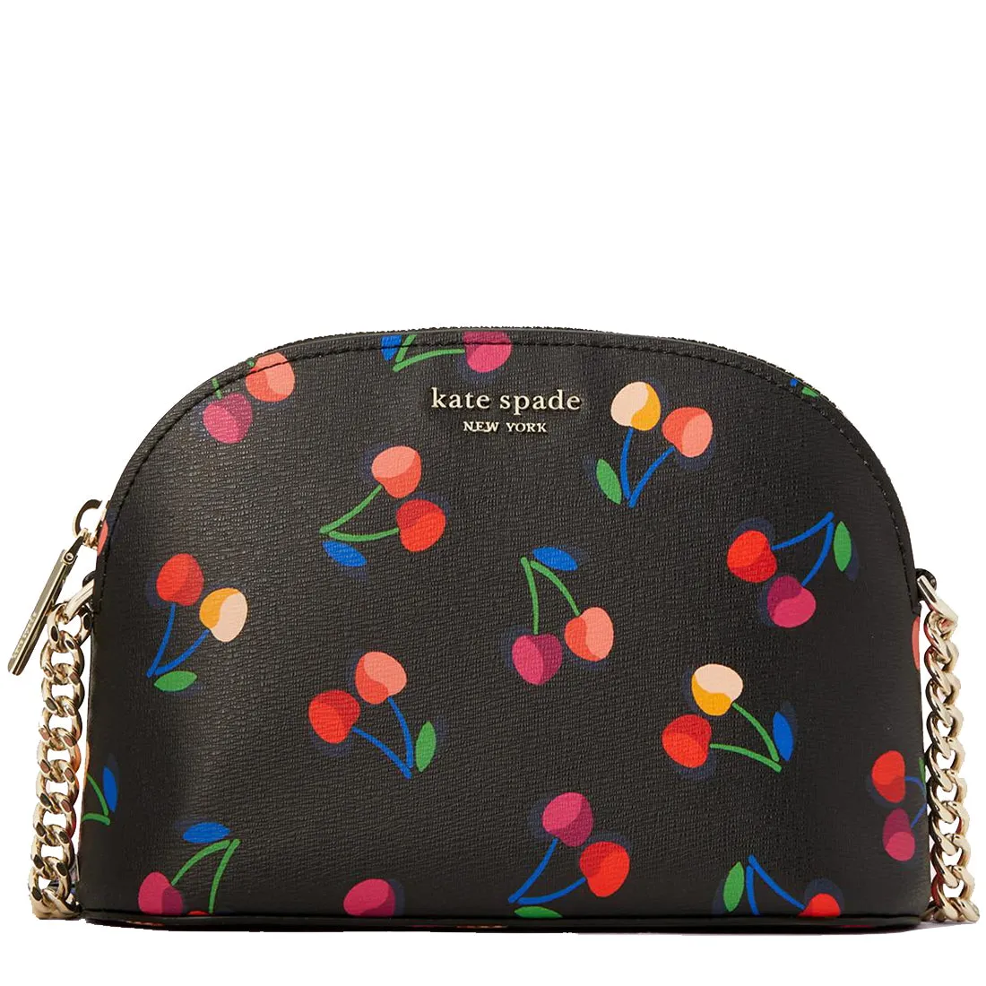 Kate Spade Spencer Cherries Small Dome Crossbody Bag in Black Multi