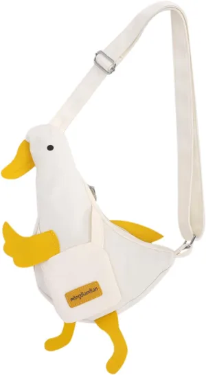 Kawaii Duck Purse Cute Duck Crossbody Shoulder Bag Novelty Animal Canvas Satchel Messenger Bag