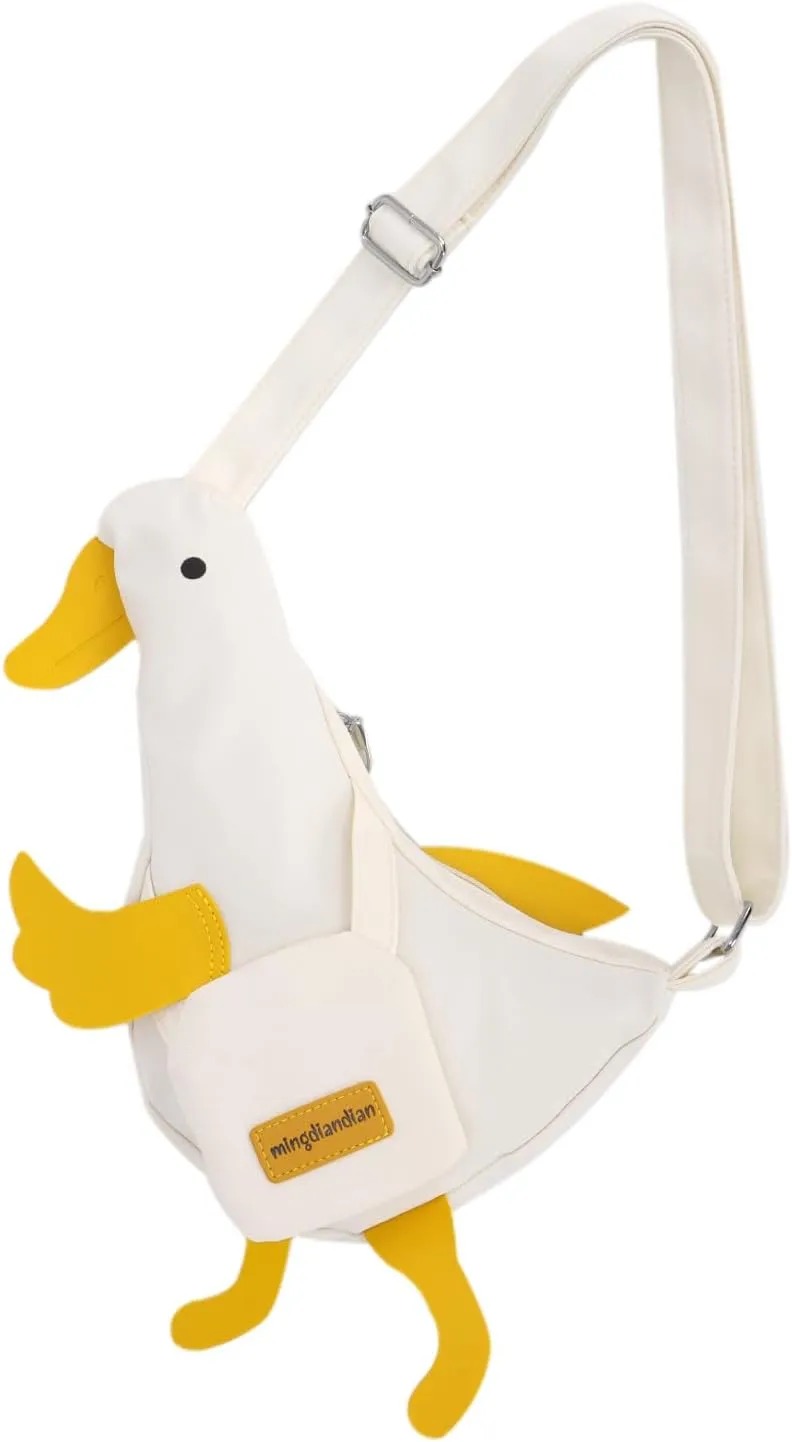 Kawaii Duck Purse Cute Duck Crossbody Shoulder Bag Novelty Animal Canvas Satchel Messenger Bag