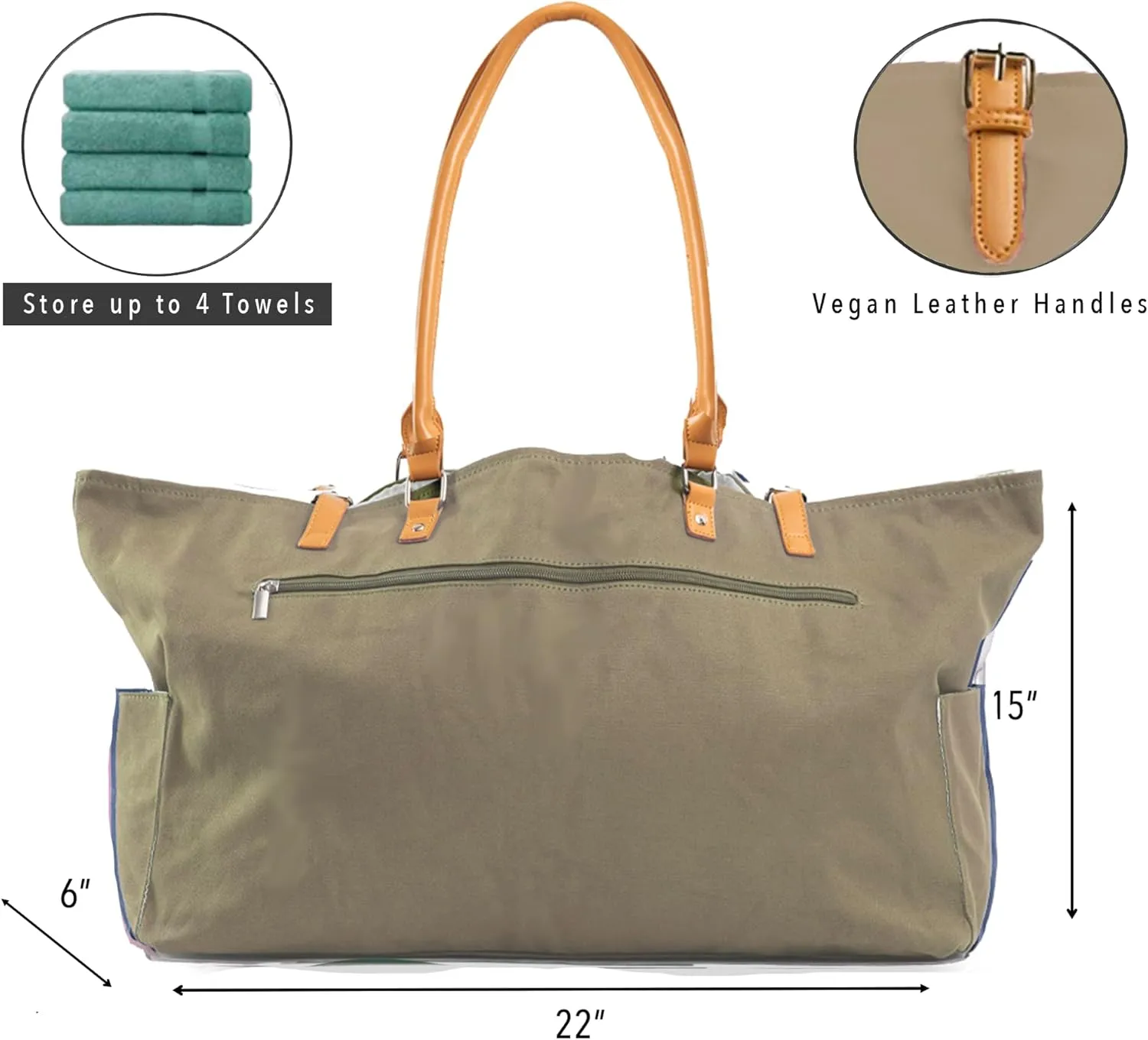 Keho Waterproof Beach Bag with Pockets For Women (Sandproof)