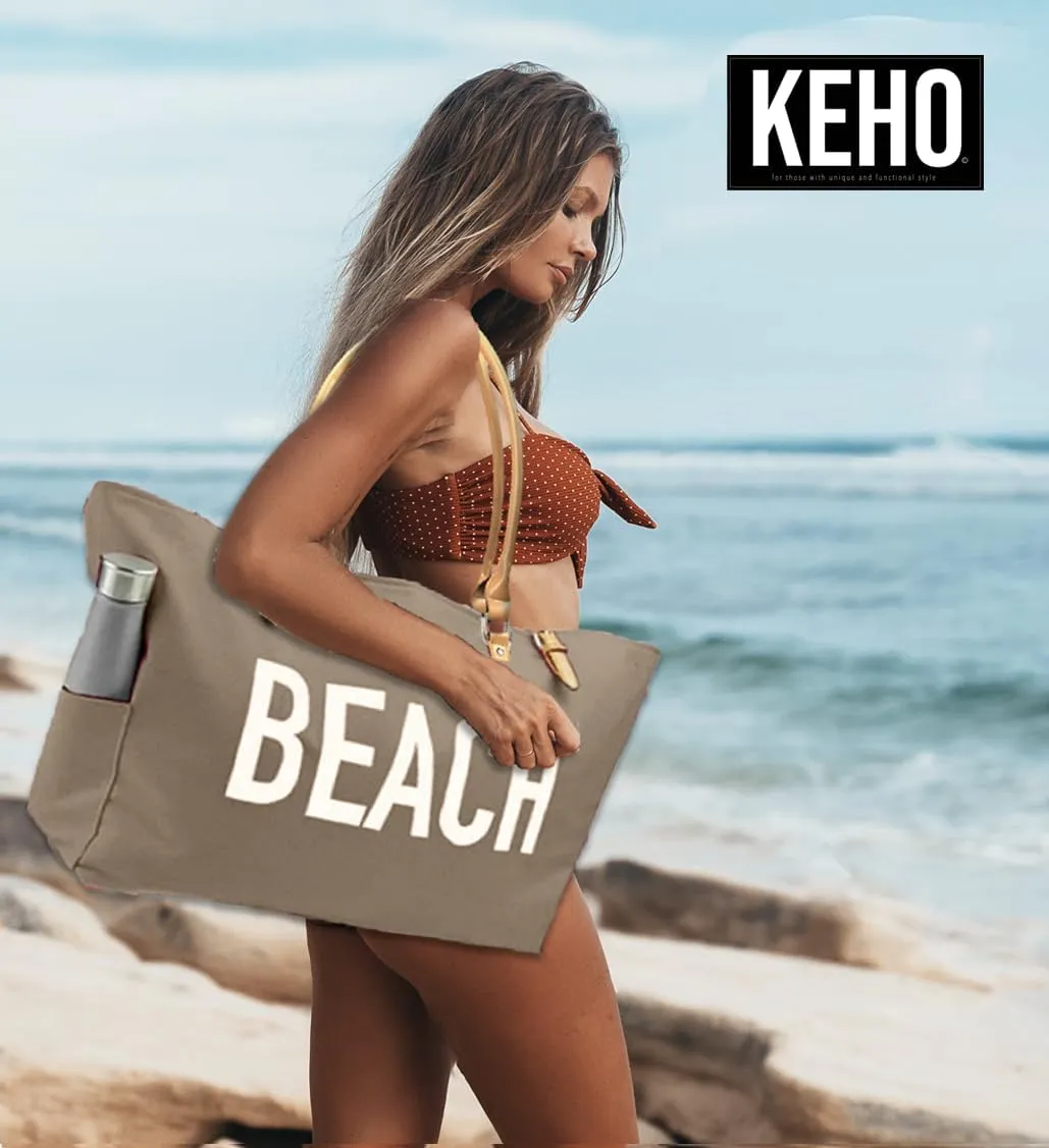 Keho Waterproof Beach Bag with Pockets For Women (Sandproof)
