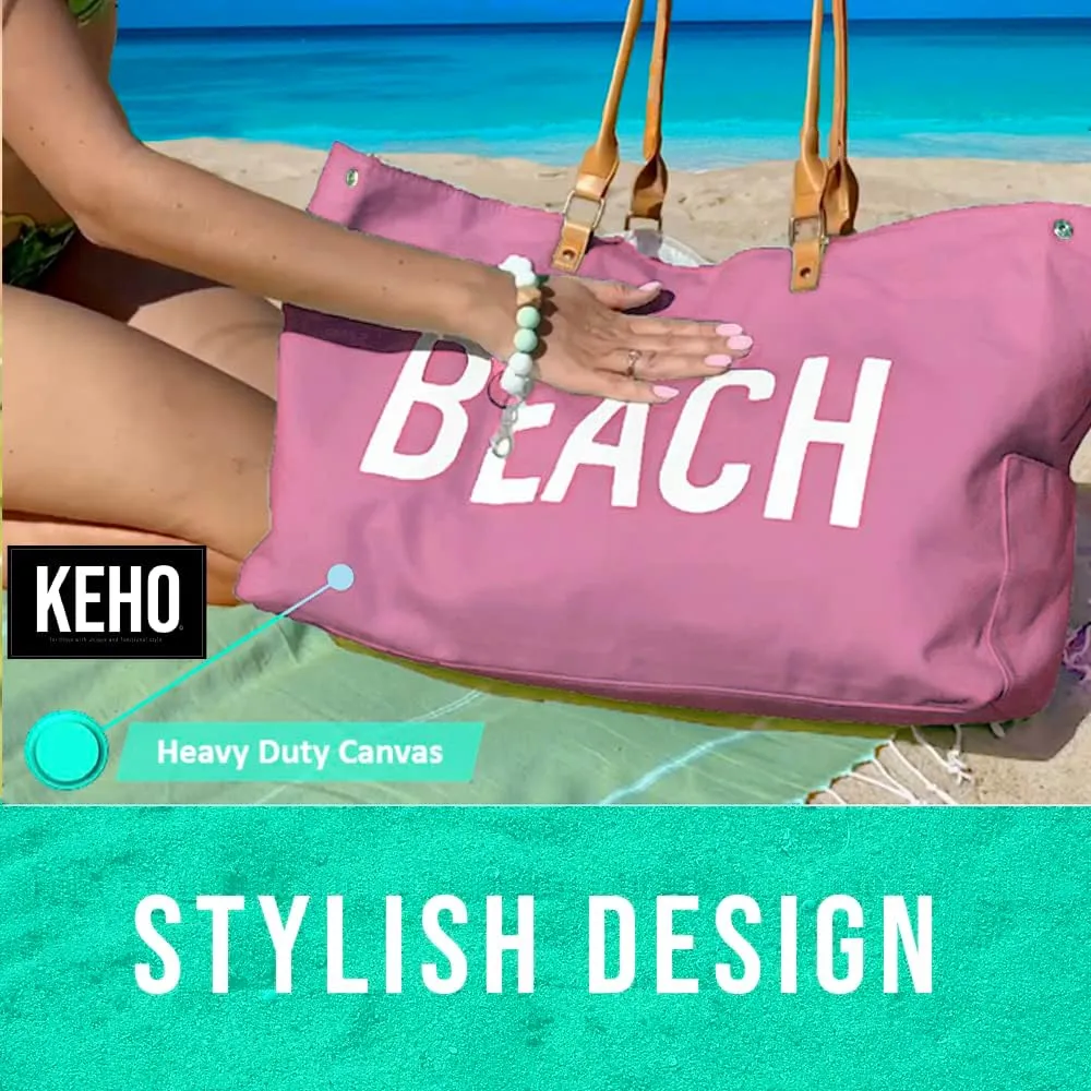 Keho Waterproof Beach Bag with Pockets For Women (Sandproof)