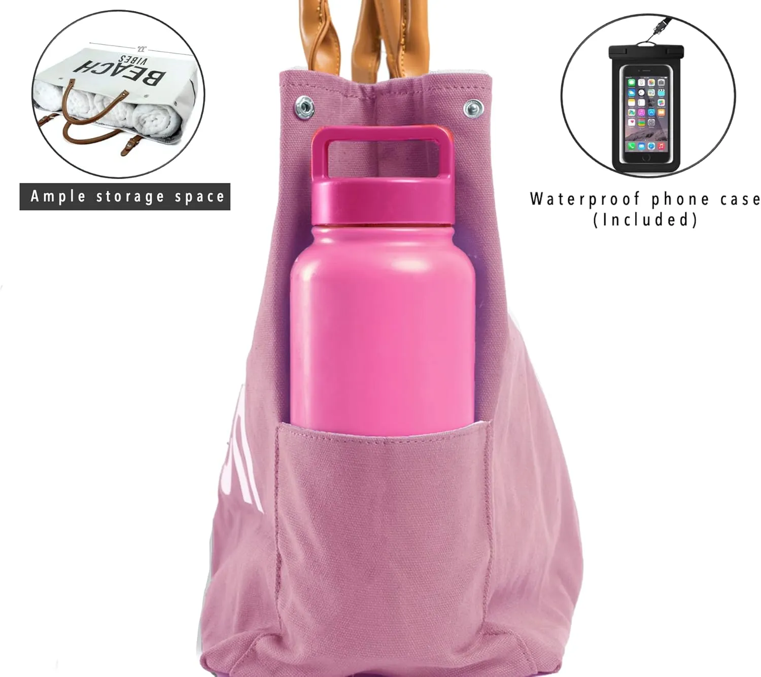 Keho Waterproof Beach Bag with Pockets For Women (Sandproof)