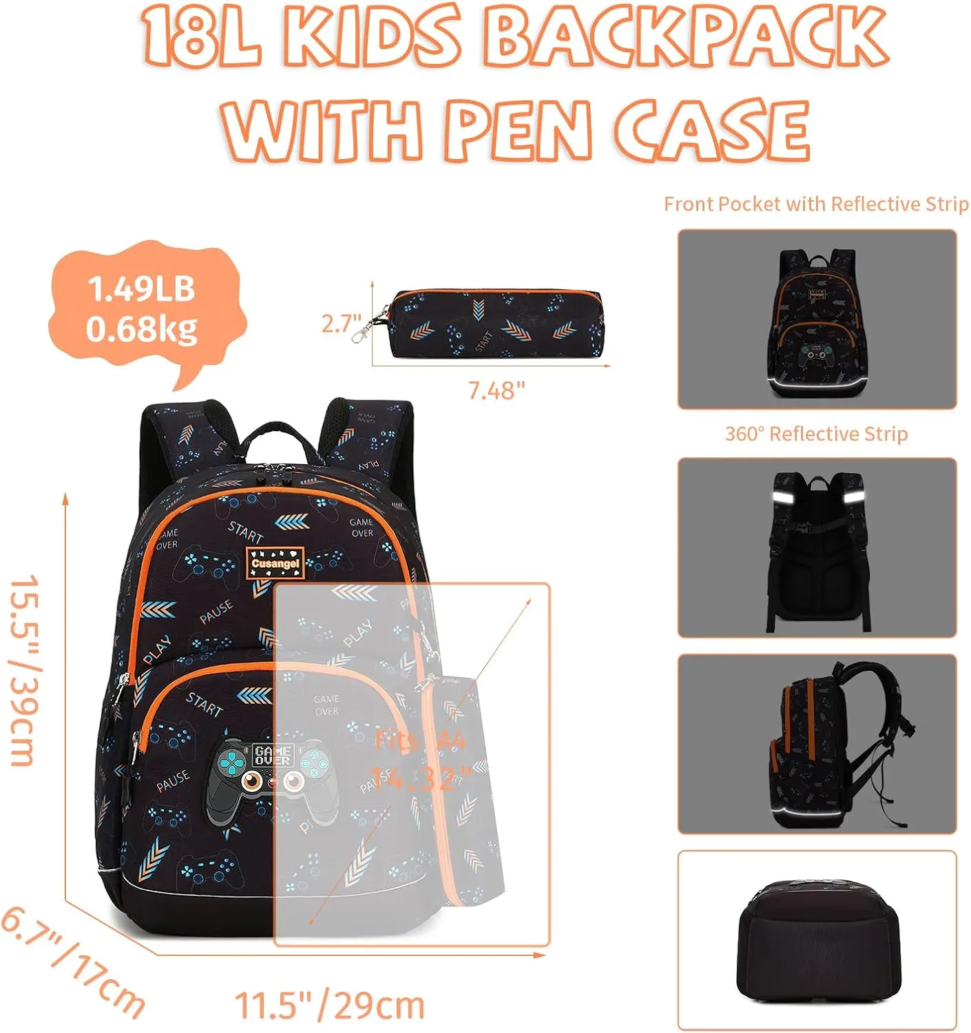 Kids Backpack for Girls Preschool Elementary Kindergarten School Bag 15.6″ Multifunctional Cute Large Capacity