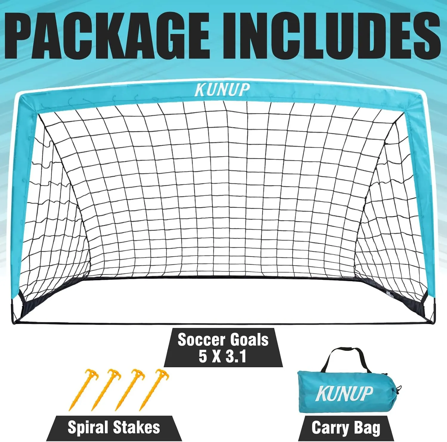Kids Soccer Goal for Backyard, 5×3, 6×4, 9×5FT Easy Foldable Soccer Practice Net with Portable Carrying Bag for Toddler Youth Adult Soccer Training Equipment Outdoor Sports Game