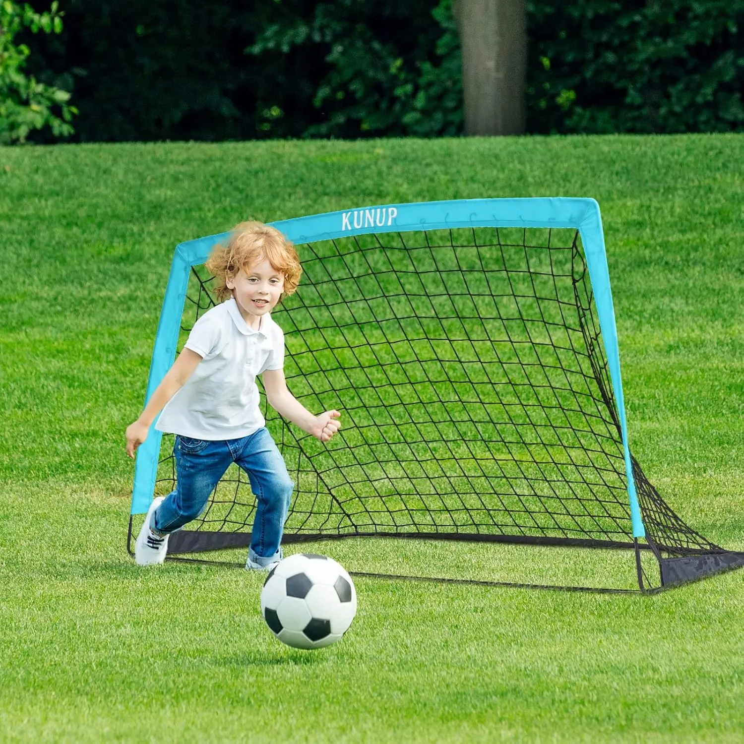 Kids Soccer Goal for Backyard, 5×3, 6×4, 9×5FT Easy Foldable Soccer Practice Net with Portable Carrying Bag for Toddler Youth Adult Soccer Training Equipment Outdoor Sports Game