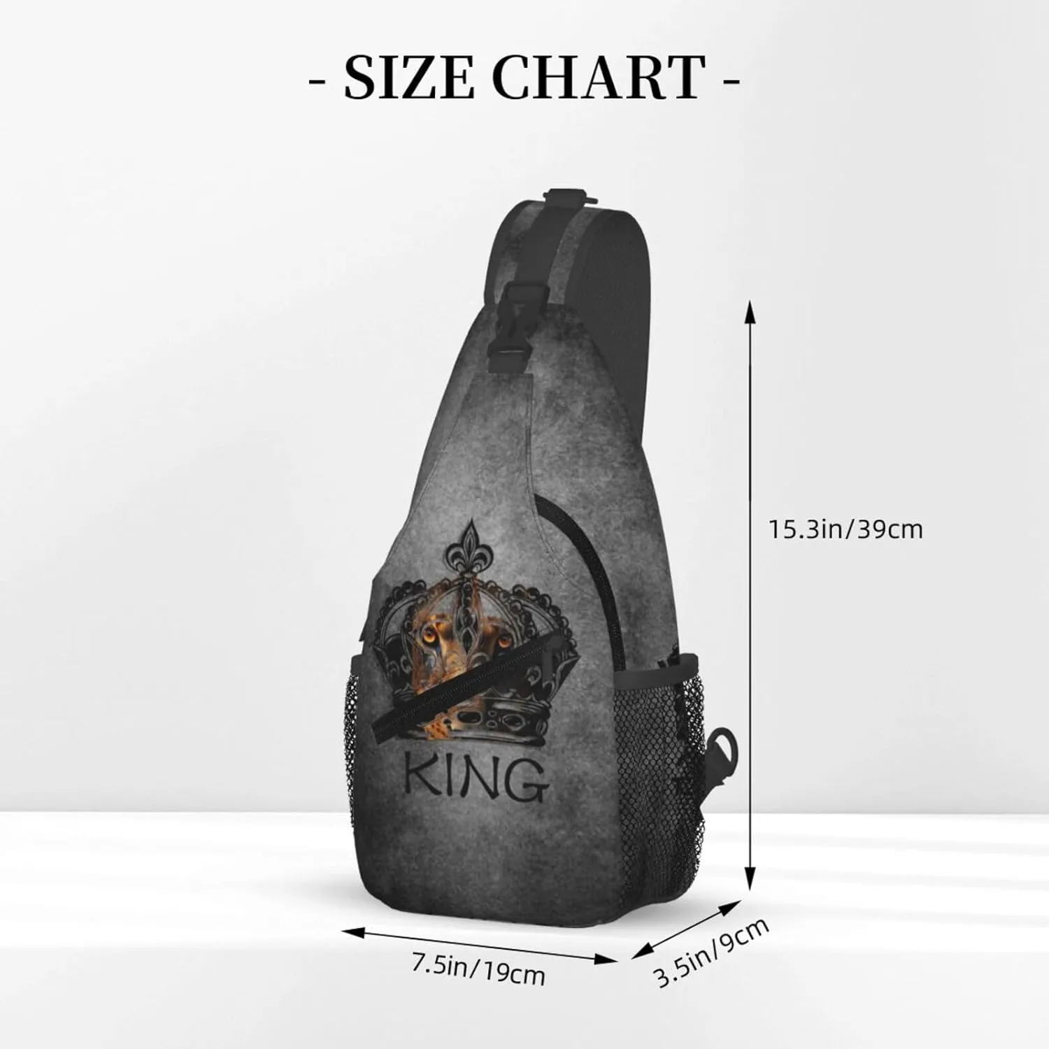 King Shoulder Bag Cool Sling Backpack Daypack Casual Bag Mens Backpack Bag for Outdoor