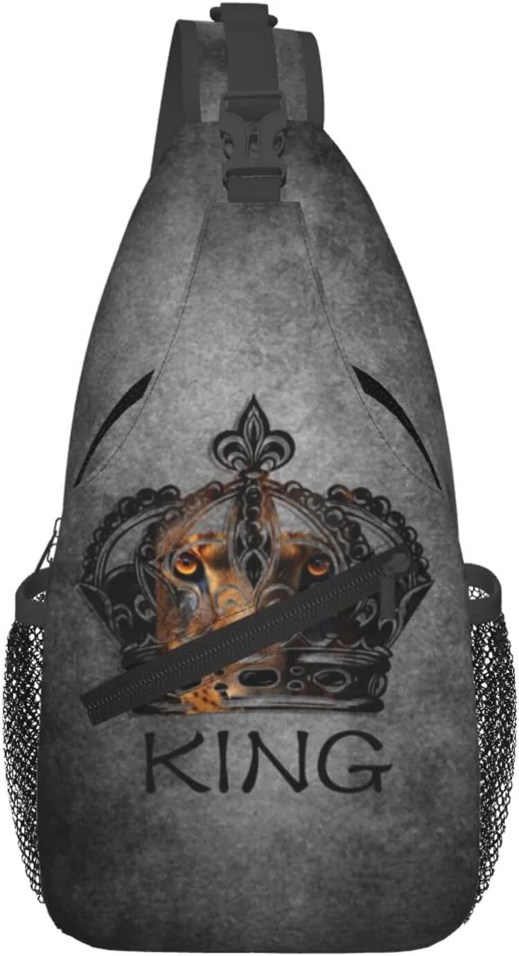 King Shoulder Bag Cool Sling Backpack Daypack Casual Bag Mens Backpack Bag for Outdoor