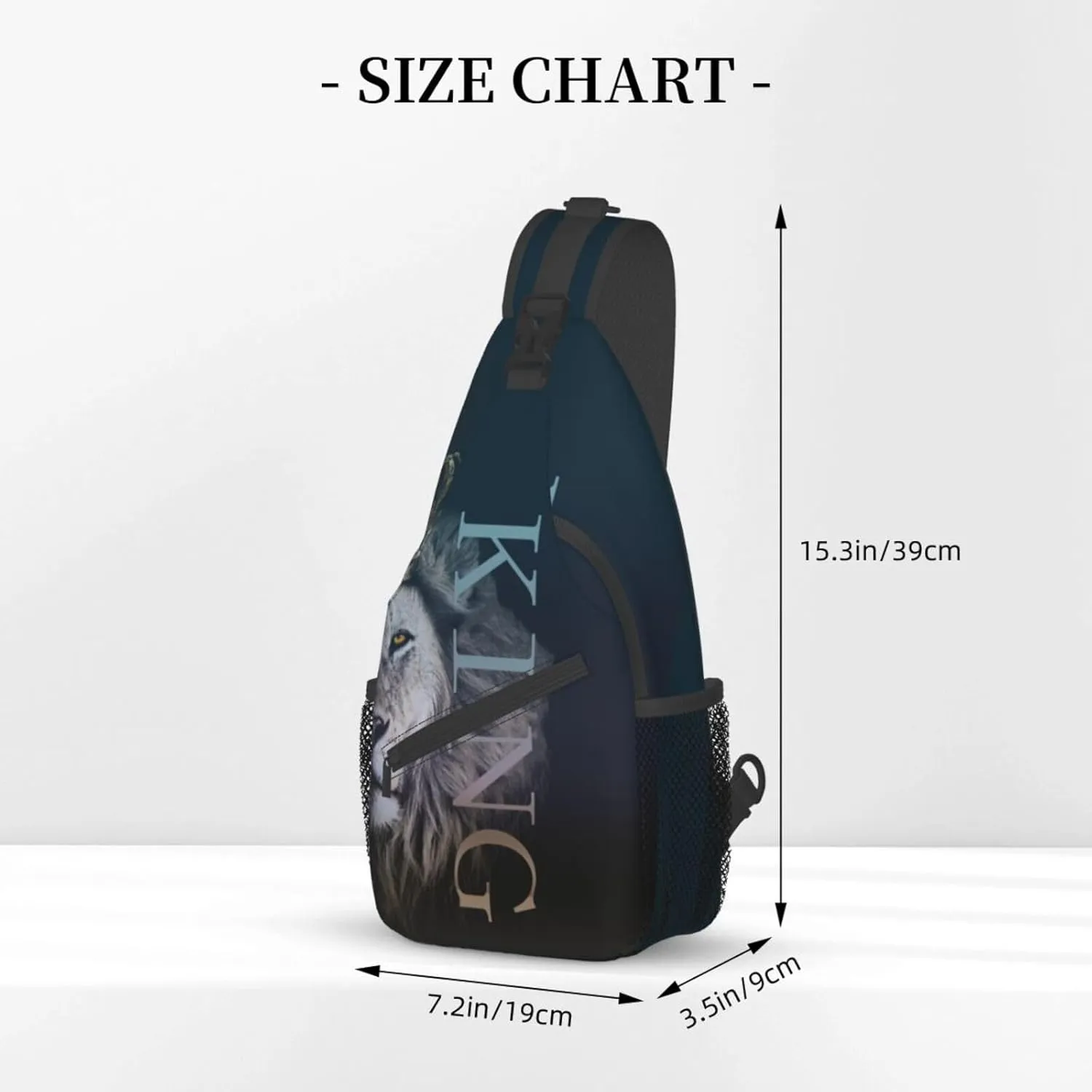 King Shoulder Bag Lion Sling Backpack Daypack Casual Backpack Hiking Bag Men Backpack Bag
