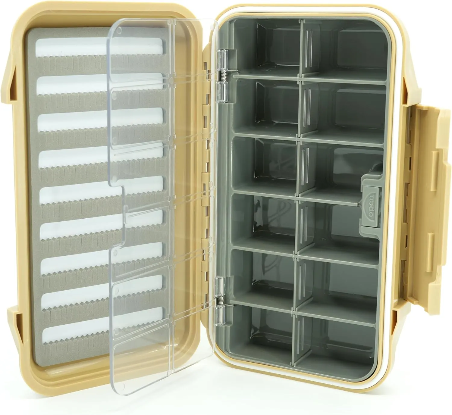 Kingfisher Large Waterproof 12 Compartment and Foam Fly Fishing Box
