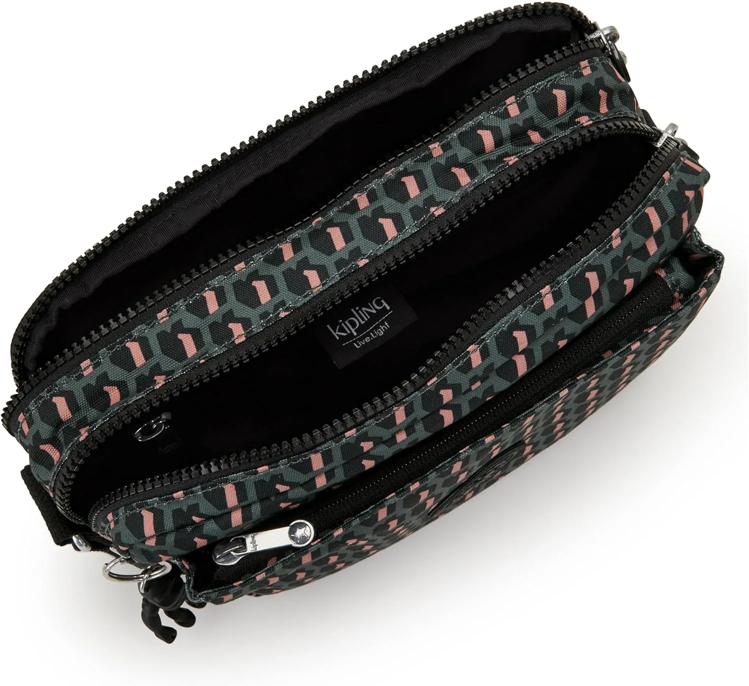 Kipling Women’s Abanu Medium Crossbody Bag, Lightweight, Adjustable Nylon Waist Pack with Multi-Compartment Zip Pockets