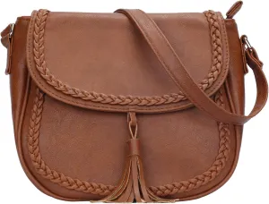 KKXIU Casual Flap Saddle Crossbody Bags for Women Purses and Handbags with Tassel