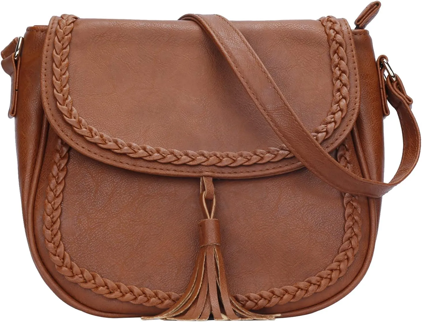 KKXIU Casual Flap Saddle Crossbody Bags for Women Purses and Handbags with Tassel