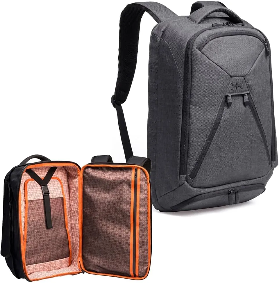 Knack Series 1 Laptop Backpack Fits up to 15 Inch - Knack Bags Carry-On Backpack, TSA Approved, Expandable Travel Backpacks (Savile Gray, Medium)