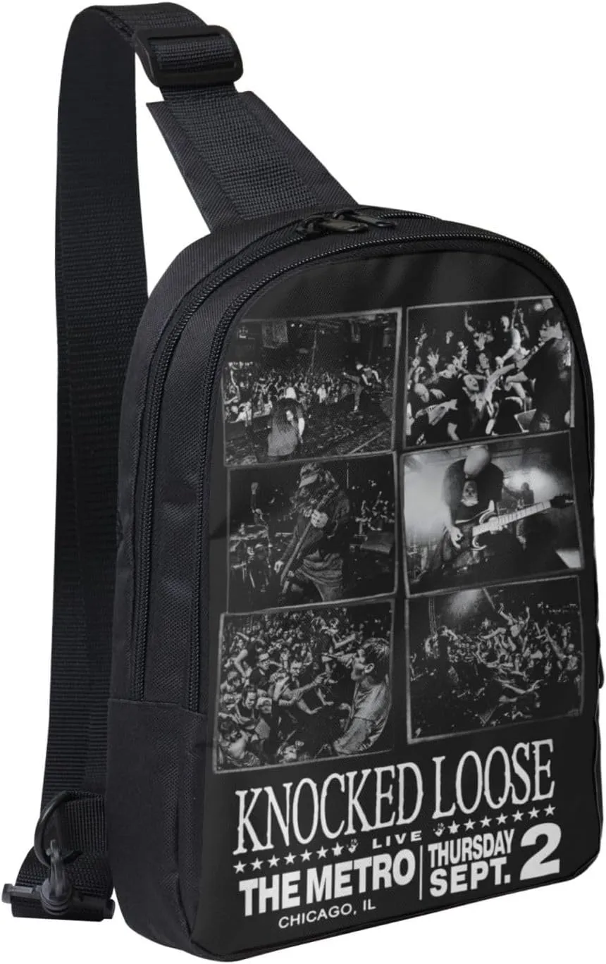 Knocked Music Loose Crossbody Bags for Women Men, Travel Hiking Sling Bag, Lightweight Handbag, Chest Purse Backpack