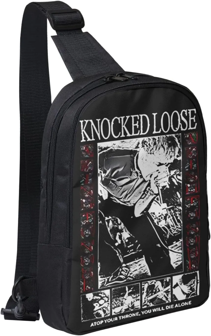Knocked Music Loose Crossbody Bags for Women Men, Travel Hiking Sling Bag, Lightweight Handbag, Chest Purse Backpack