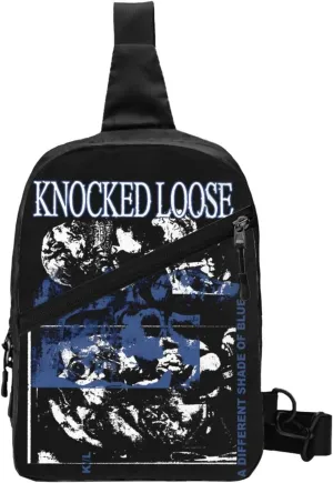 Knocked Music Loose Foldable Crossbody Sling Bags Shoulder Chest Backpack Lightweight Handbag for Cycling Hiking