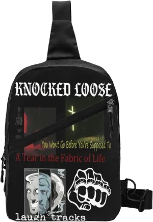 Knocked Music Loose Foldable Crossbody Sling Bags Shoulder Chest Backpack Lightweight Handbag for Cycling Hiking