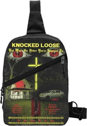 Knocked Music Loose Foldable Crossbody Sling Bags Shoulder Chest Backpack Lightweight Handbag for Cycling Hiking