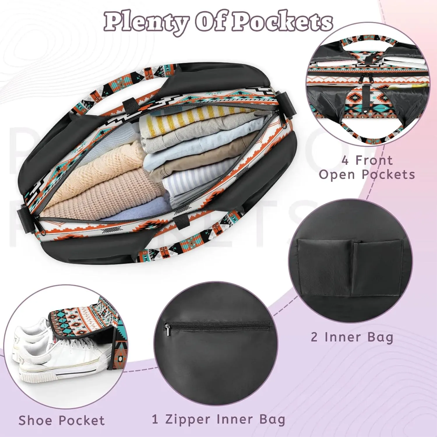 KOBLEN Yoga Gym Bags for Women Duffel Bag with Shoe Compartment and Yoga Mat Portable Weekender Bags for Pilates Travel Offices Workout Beach