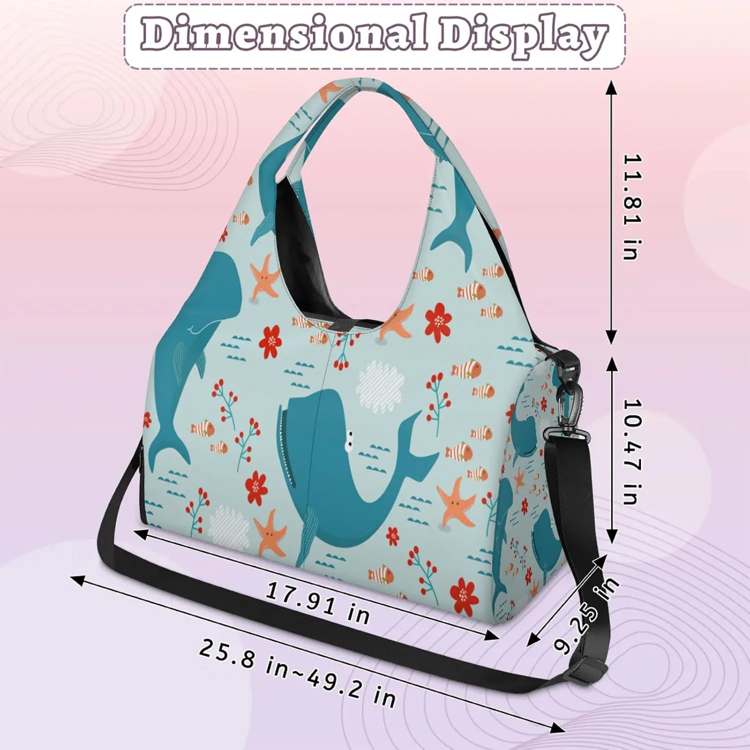KOBLEN Yoga Gym Bags for Women Duffel Bag with Shoe Compartment and Yoga Mat Portable Weekender Bags for Pilates Travel Offices Workout Beach