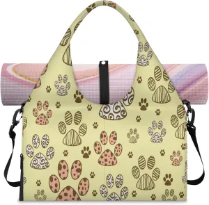 KOBLEN Yoga Gym Bags for Women Duffel Bag with Shoe Compartment and Yoga Mat Portable Weekender Bags for Pilates Travel Offices Workout Beach